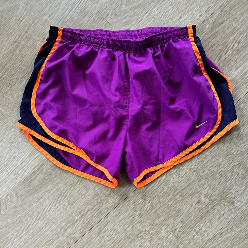 Nike Women's Purple and Orange Athletic Shorts